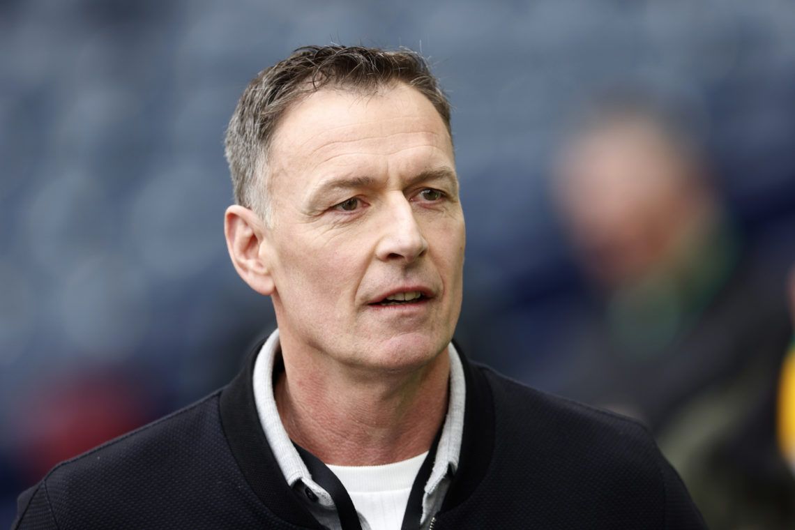 Chris Sutton working as a pundit for the BBC. (Photo: Richard Sellerrs/Sportsphoto/Allstar via Getty))