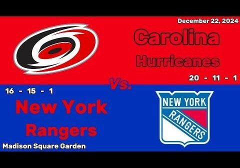 Carolina Hurricanes vs New York Rangers | December 22, 2024 | All Goals