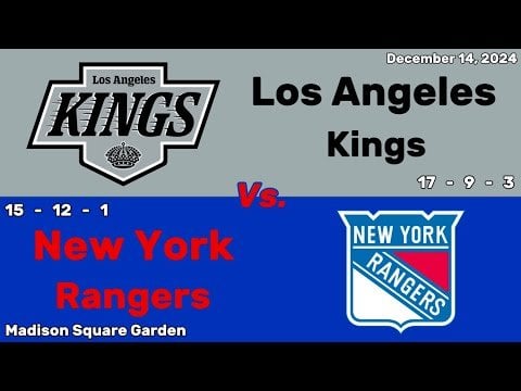 Los Angeles Kings vs New York Rangers | December 14, 2024 | All Goals