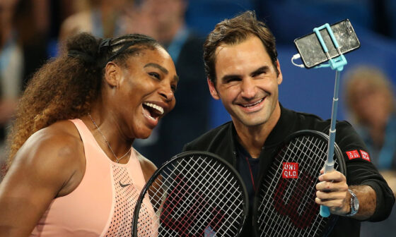 What happened in the 'once in a lifetime match' where Serena Williams faced Roger Federer