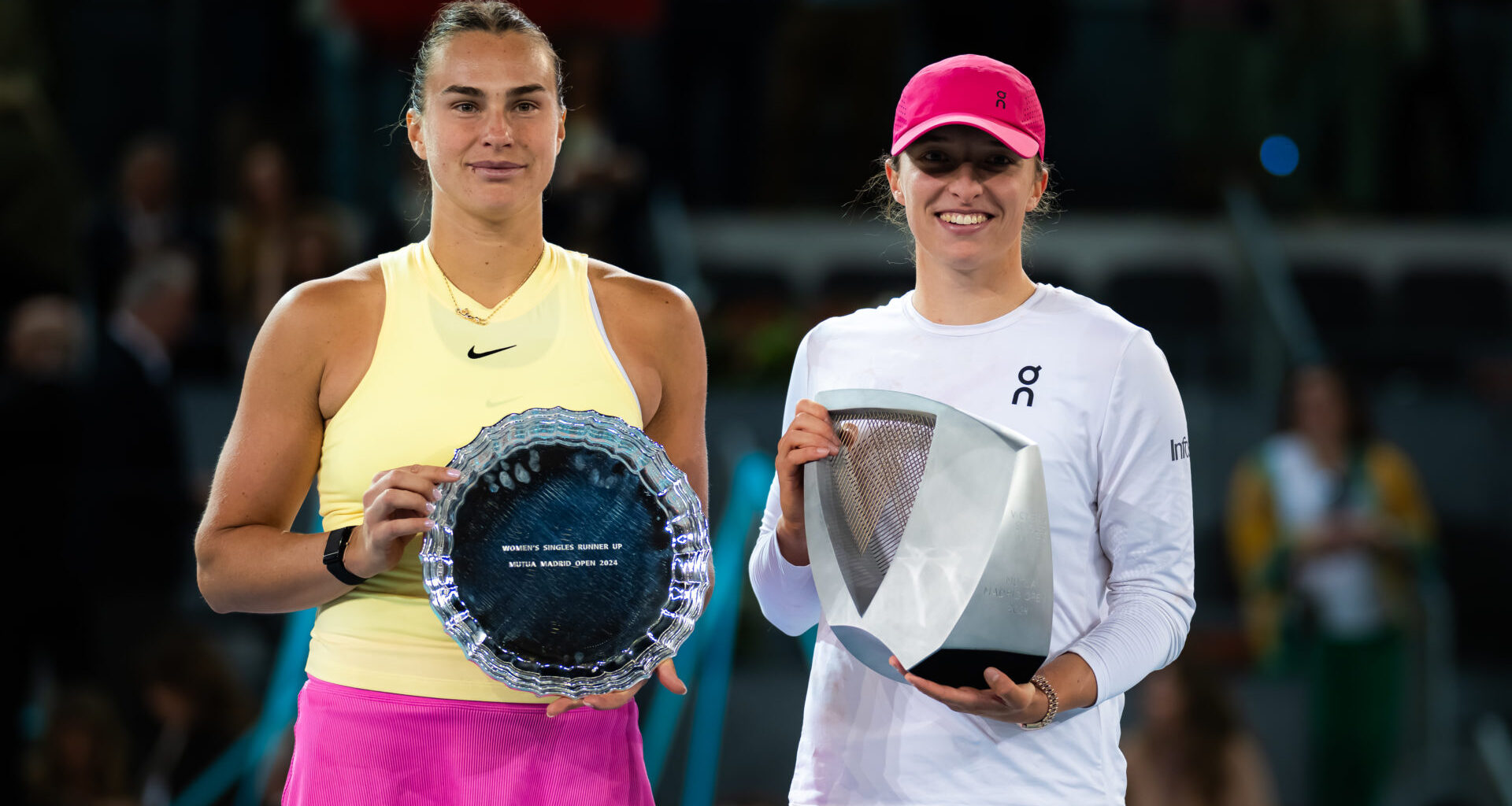 Iga Swiatek reacts with four words after her Madrid final v Aryna Sabalenka is voted WTA Match of the Year