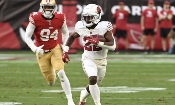 Cardinals elevate RB Michael Carter, OL Jackson Barton ahead of must-win Panthers game