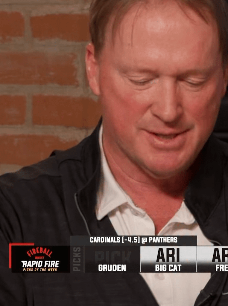 Jon Gruden speaks about how much he hates the Carolina Panthers [cheers Cards]