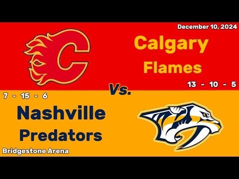 Calgary Flames vs Nashville Predators | December 10, 2024 | All Goals