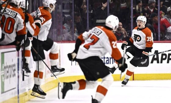 [Flyers Zone] After today’s OT winner, Matvei Michkov is now tied 1st place in NHL history alongside Crosby, Nash, and Kovalchuk for most OT goals as a teenager