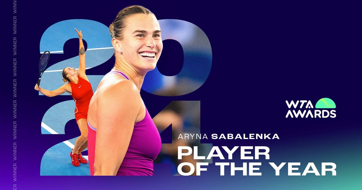 Aryna Sabalenka voted Player of the Year as WTA Awards Week kicks off