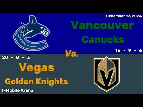 Vancouver Canucks vs Vegas Golden Knights | December 19, 2024 | All Goals