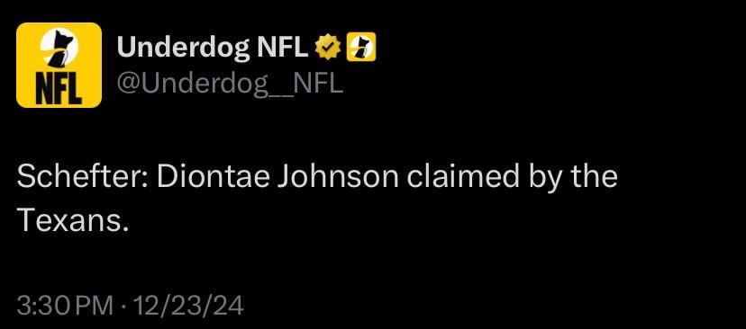 Texans Claimed Diontae Johnson