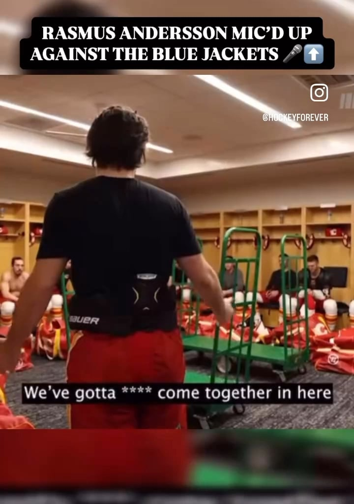 Rasmus Andersson Pep Talk Against The Blue Jackets