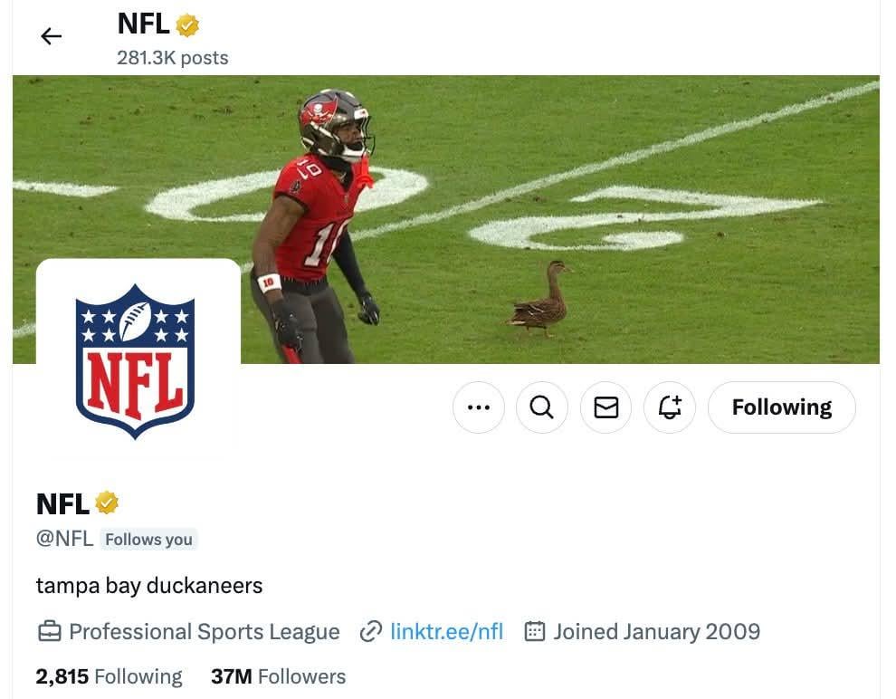 Love the new profile, NFL 🫡🦆