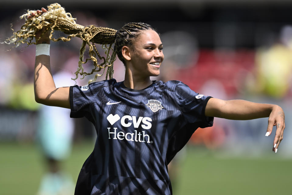 WASHINGTON, DC - Trinity Rodman has starred for both the NWSL's Washington Spirit and the U.S. Women's National Team. (Photo by John McDonnell/ for The Washington Post via Getty Images)