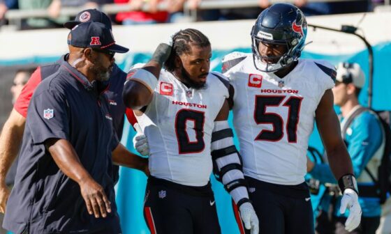 Houston Texans head coach defends Azeez Al-Shaair as the NFL leans toward suspending the linebacker, source says