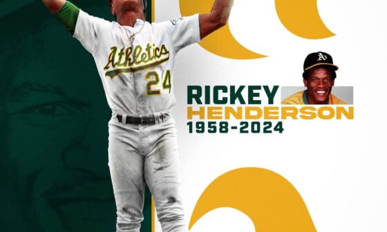 Sadly confirmed on multiple outlets, the great Rickey Henderson has passed away