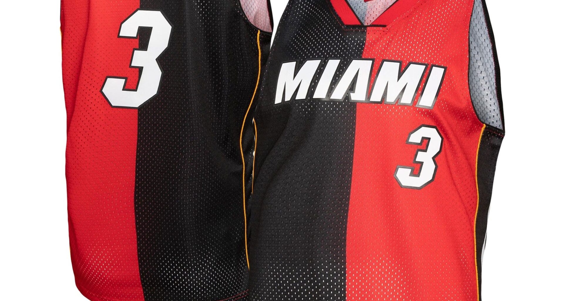 80% off Dwyane Wade Heat Mitchell & Ness Hardwood Classics 2005/06 Split Swingman Jerseys