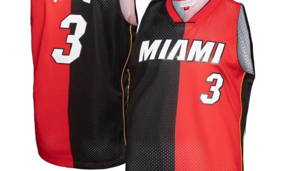 80% off Dwyane Wade Heat Mitchell & Ness Hardwood Classics 2005/06 Split Swingman Jerseys