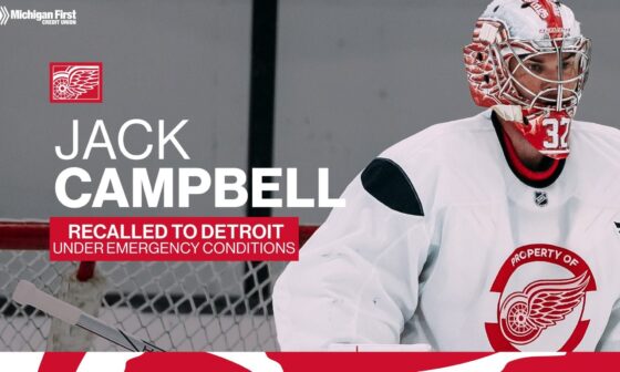 UPDATE: The #RedWings have recalled goaltender Jack Campbell from the AHL’s Grand Rapids Griffins under emergency conditions.