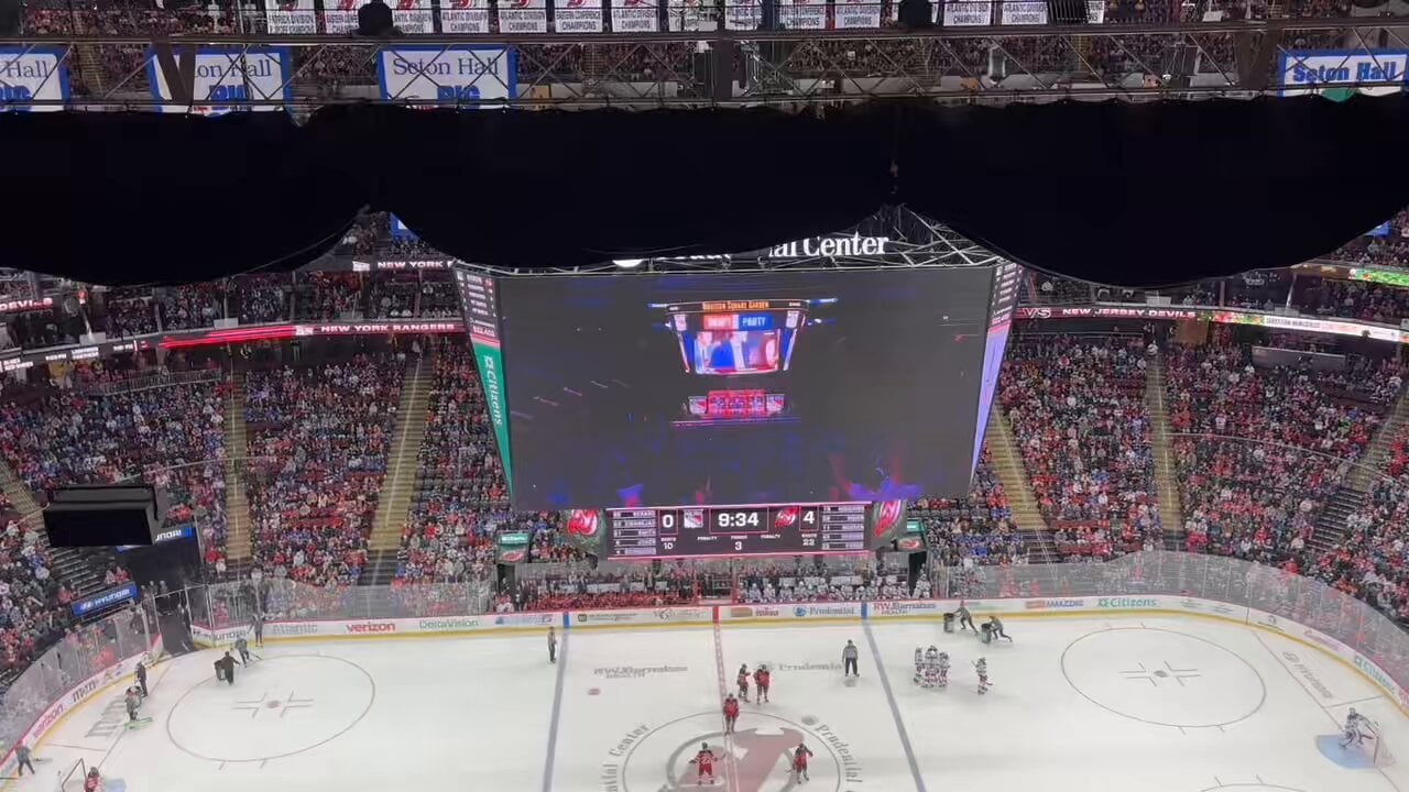 Devils Play Rangers Draft Party On Jumbotron