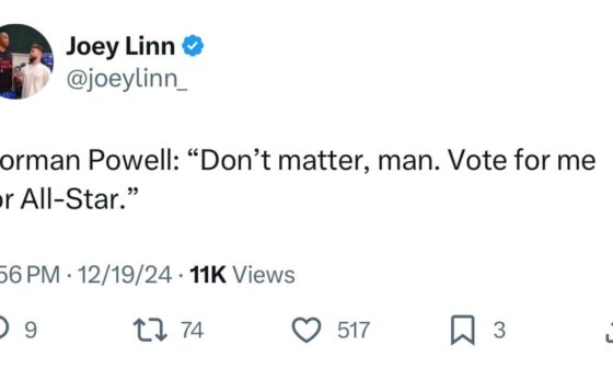 Norman Powell: “Don’t matter, man. Vote for me for All-Star.”