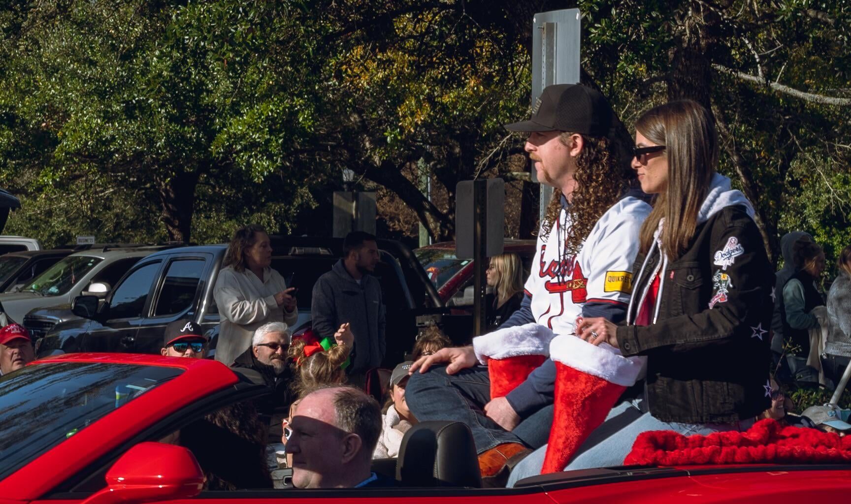 Grant Holmes had his locks on full display as the head of Conway, SC’s Christmas Parade today.