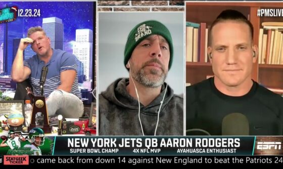 Rodgers and McAfee joke around about Brick Johnson potentially cutting him