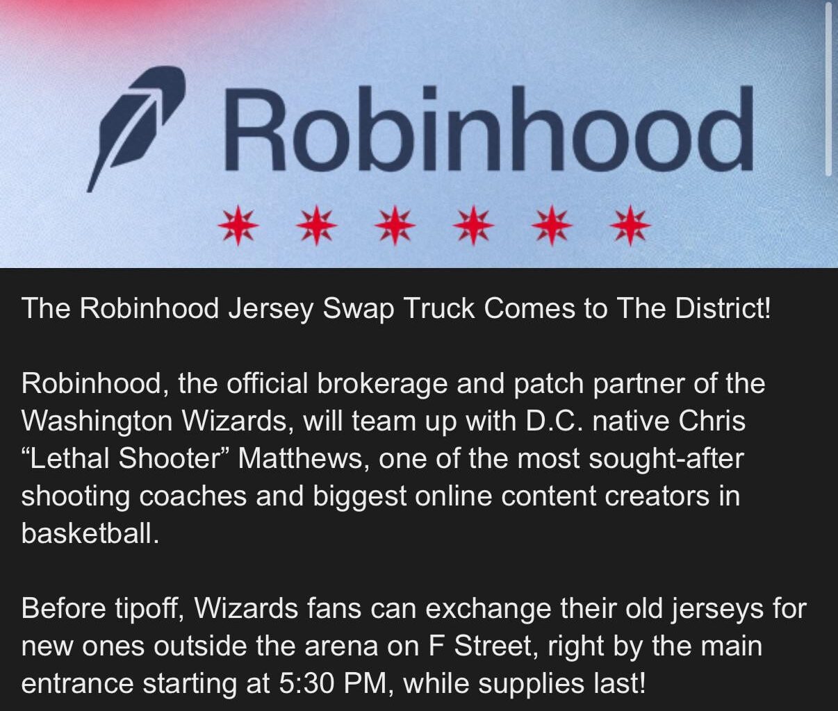 Robinhood Jersey Swap at tonight’s Grizzlies game