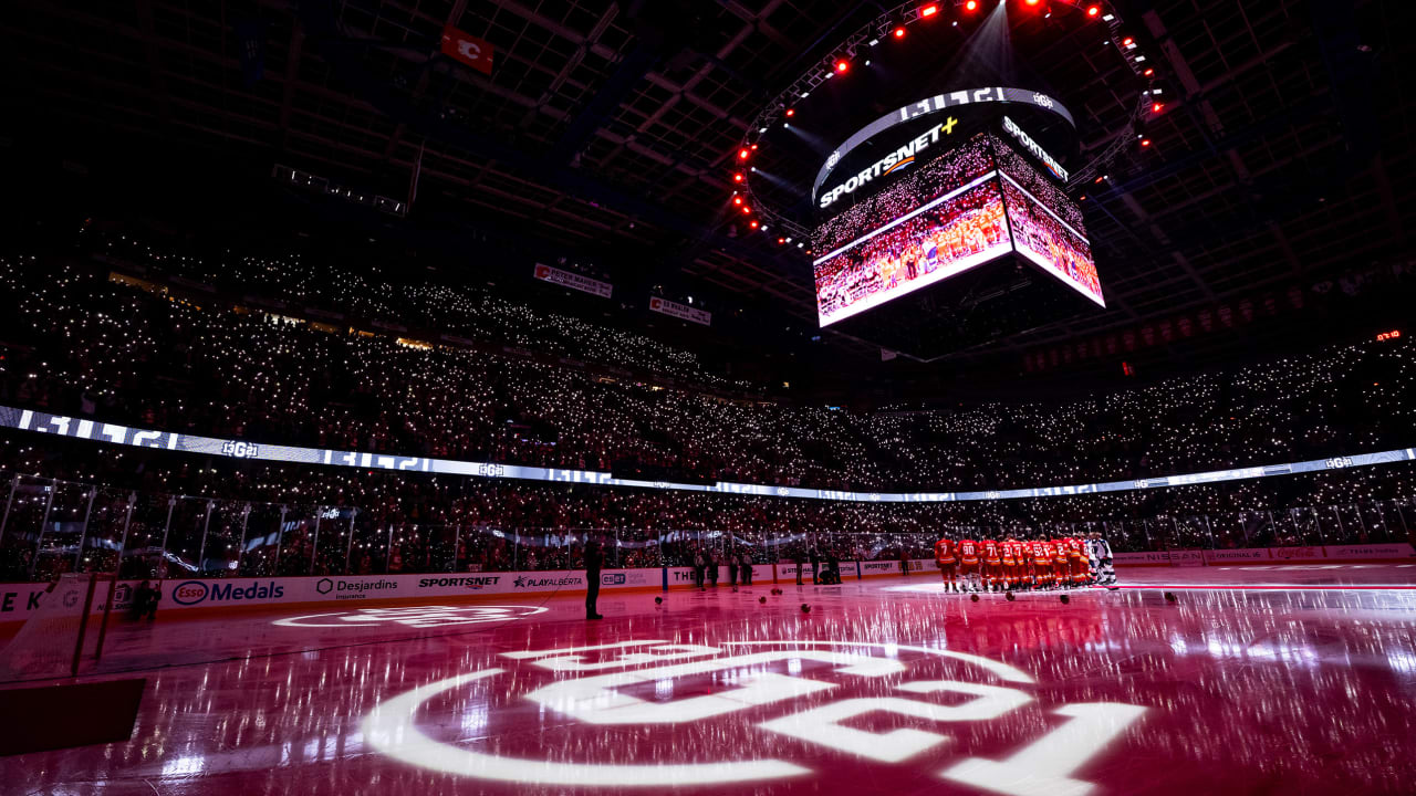 Gaudreau honored by Flames, Blue Jackets with pregame tribute in Calgary