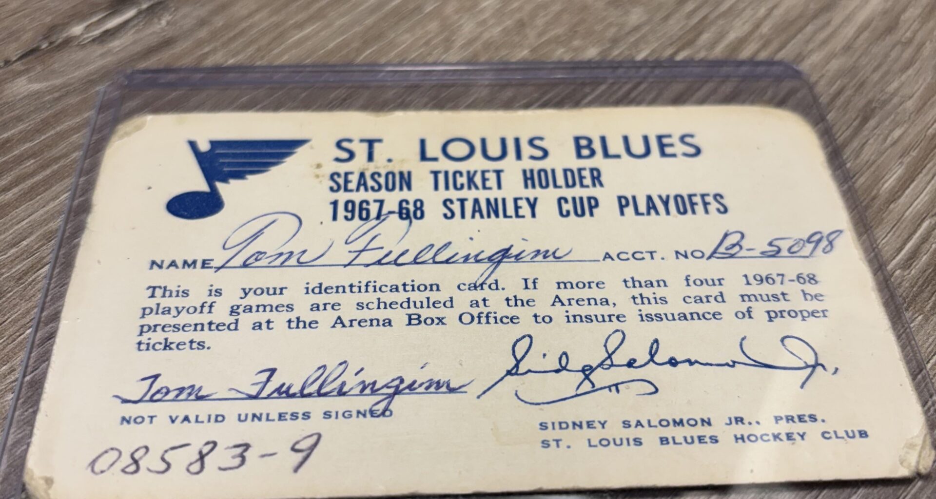 Inaugural season ticket holder pass