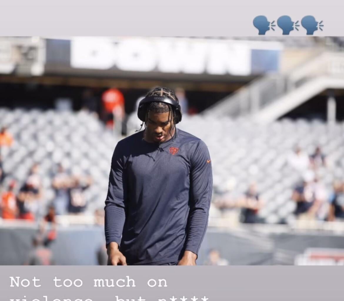 Jaquan Brisker with some lyrics on his IG story