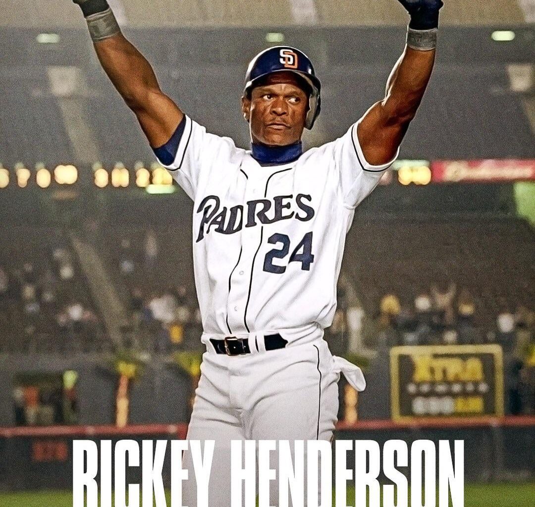 [Padres] We mourn the passing of former Padres legend and Hall of Famer, Rickey Henderson. Rickey played for the Padres from 1996-1997 and again in 2001. He broke Ty Cobb’s All-Time Runs Scored record with a home run late in the ‘01 season and recorded his 3,000th career hit on the final day.