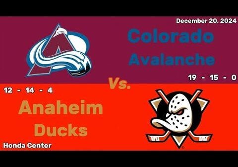 Colorado Avalanche vs Anaheim Ducks | December 20, 2024 | All Goals