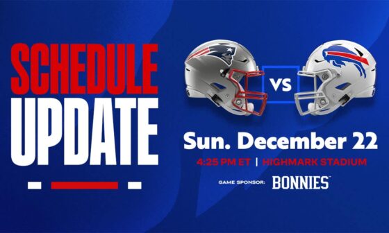 Flex! Buffalo Bills Week 16 home game vs. Patriots moved to late afternoon slate