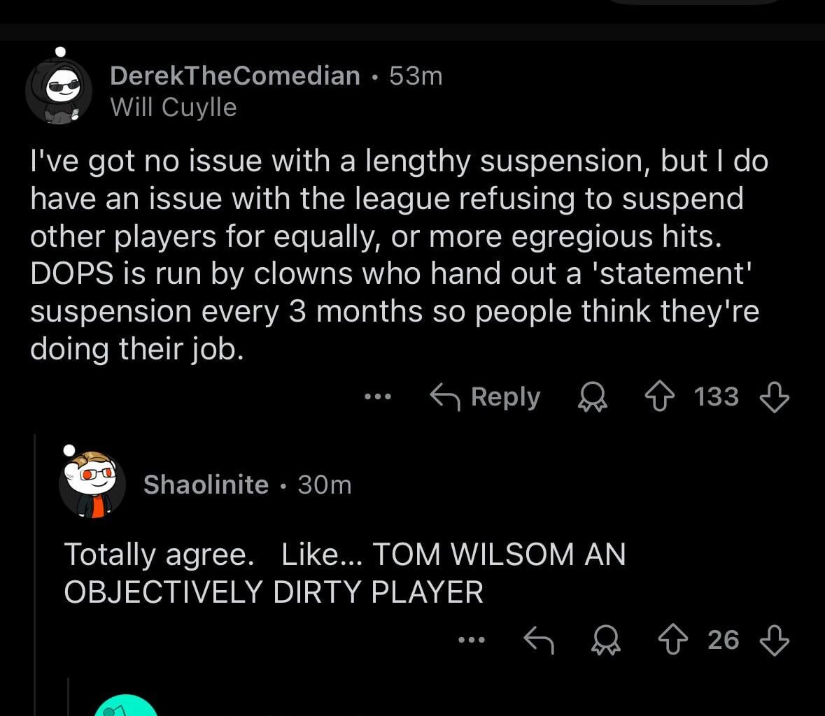 Tom Wilson still living rent free