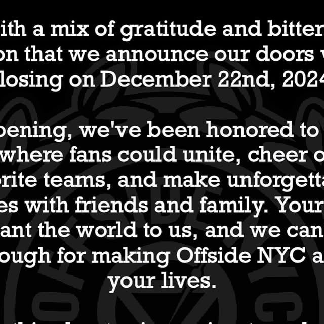 Offside Tavern is closing again