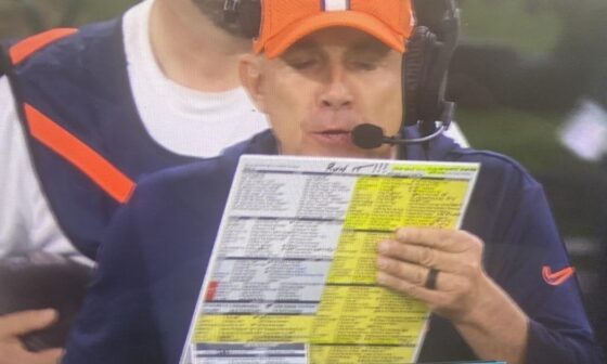 Broncos' Sean Payton upset TV showed 'RUN IT!!!' on his call sheet in loss to Chargers