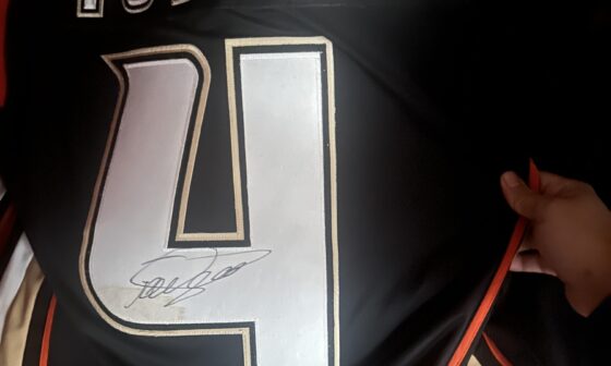 What is a signed Fowler jersey worth now? (It’s signed by Selanne, not Cam)