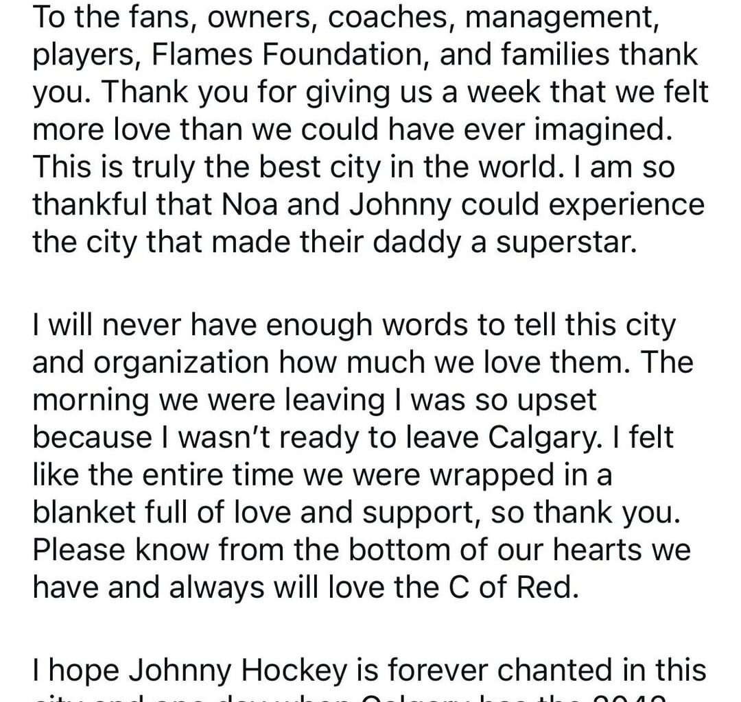 A message from Johnny’s sister, Katie Gaudreau 🥹❤️