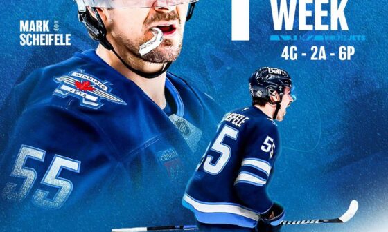 Mark Scheifele has been named the NHL’s 1st star of the week!