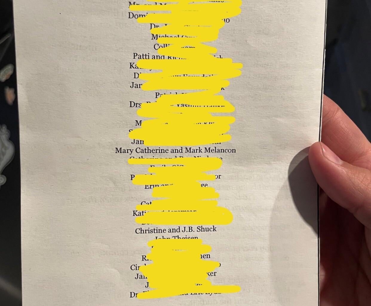 Went to my Nephew’s elementary school musical and noticed a couple of former Buccos on the donor’s page