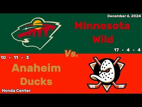 Minnesota Wild vs Anaheim Ducks | December 6, 2024 | All Goals