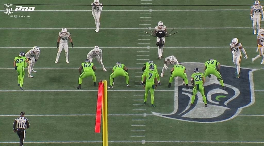 [Smith] You can't convince me Seahawks couldn't have ran ball more in the first half than they did. When they were getting their line moving like they did on this Pin and Pull concept, they had success. But Ryan Grubb decided he didn't want to call run plays after they fell behind by 14.