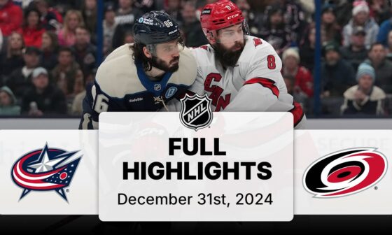 NHL Highlights | Hurricanes vs. Blue Jackets | December 31, 2025