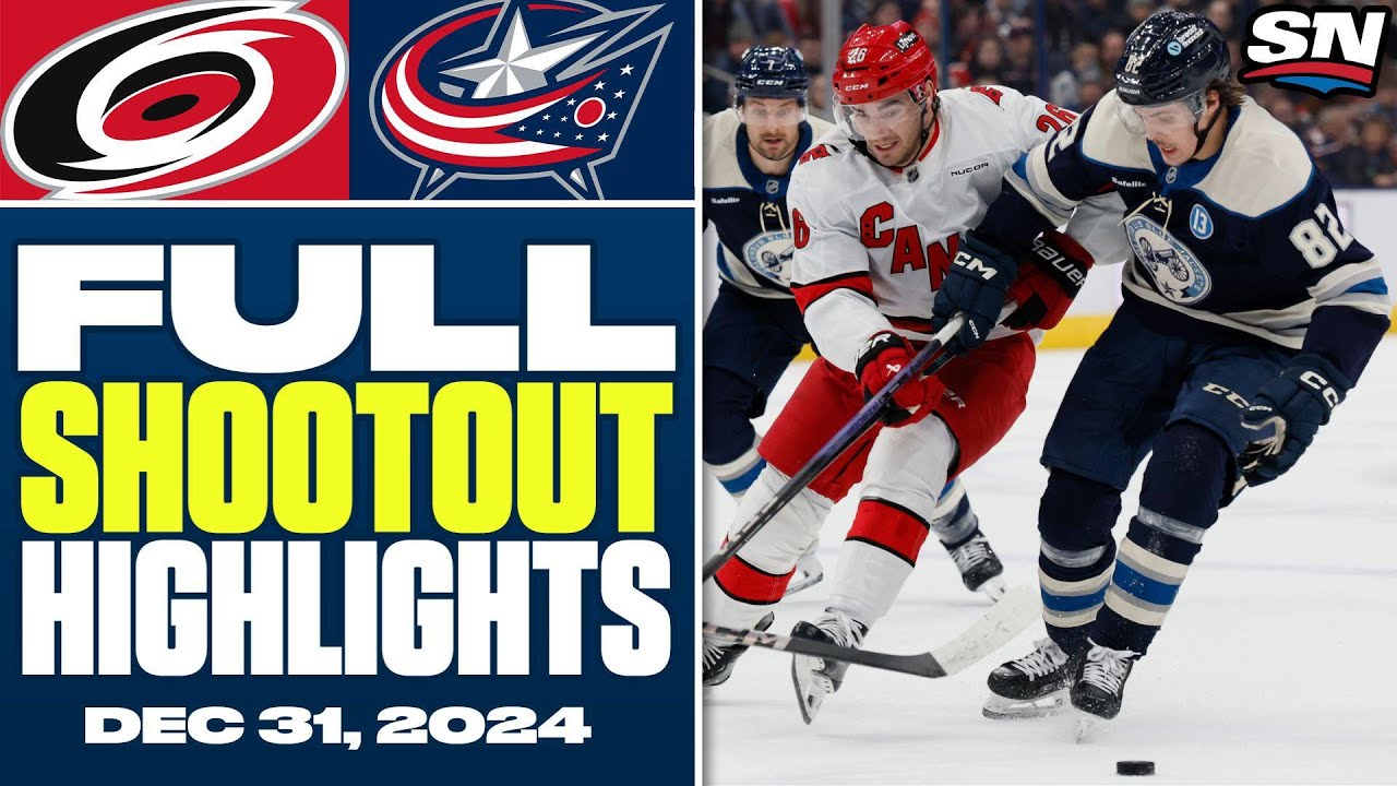 Carolina Hurricanes at Columbus Blue Jackets | FULL Shootout Highlights - December 31, 2024