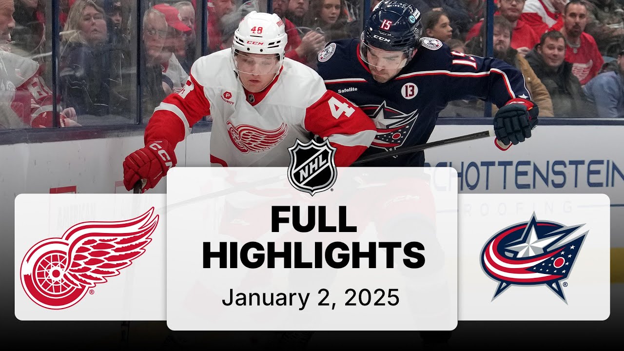 NHL Highlights | Red Wings vs. Blue Jackets | January 02, 2025