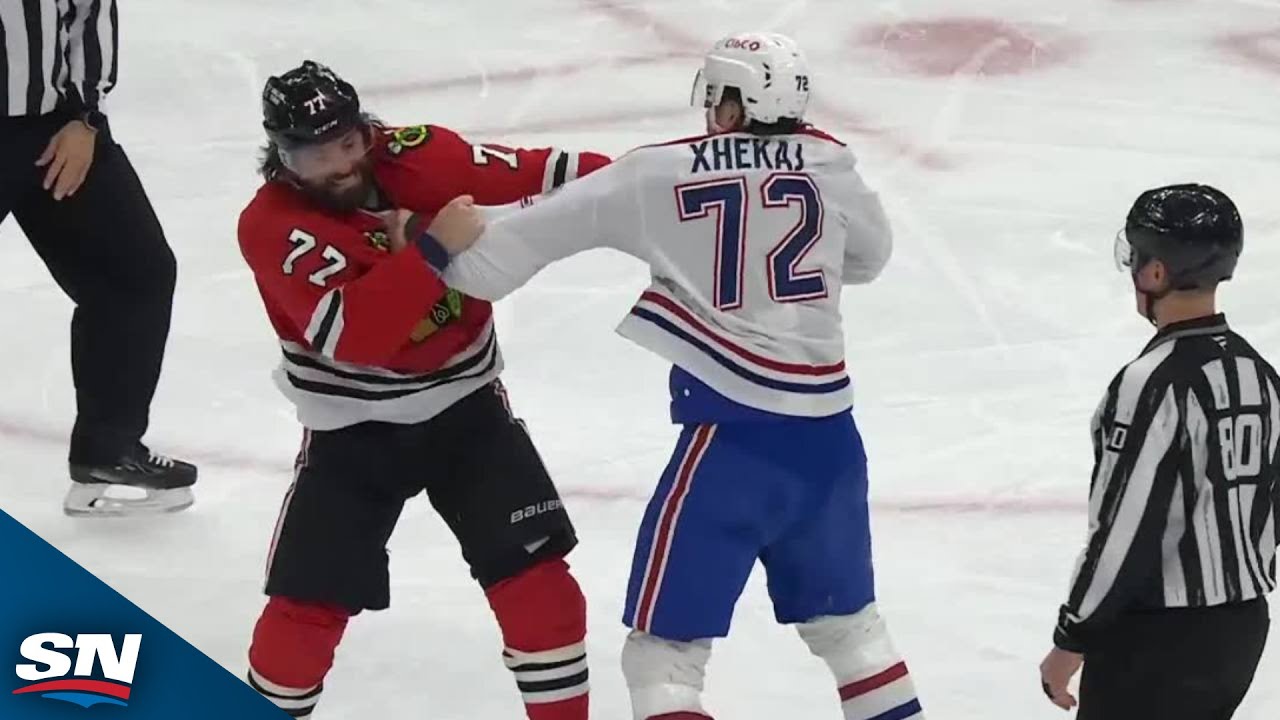 Blackhawks' Patrick Maroon, Canadiens' Arber Xhekaj Square Off In Heavyweight Tilt