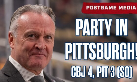 PARTY IN PITTSBURGH 🎉 Blue Jackets Come Back to Beat the Penguins 5-4 on the Road! |  Postgame Media