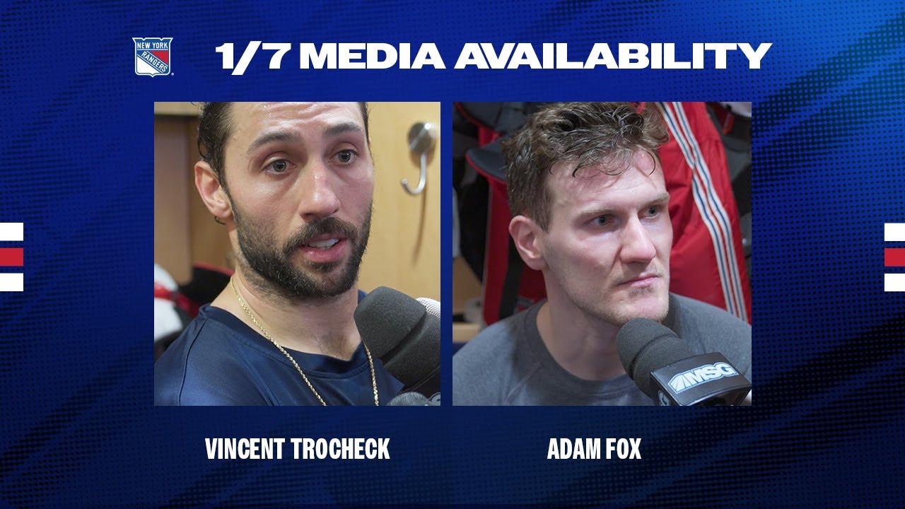 NYR vs DAL: Vincent Trocheck and Adam Fox Postgame Media Availability | Jan. 7, 2025