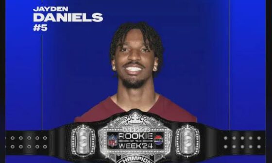 Jayden Daniels is the Pepsi Zero Sugar NFL Rookie of the Week - Week 17