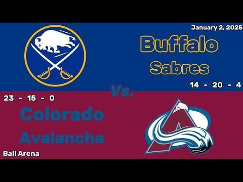 Buffalo Sabres vs Colorado Avalanche | January 2, 2025 | All Goals