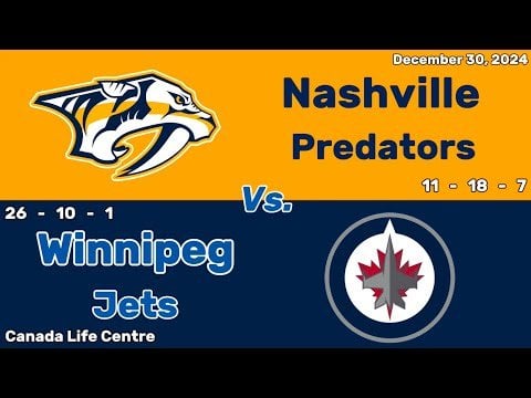 Nashville Predators vs Winnipeg Jets | December 30, 2024 | All Goals