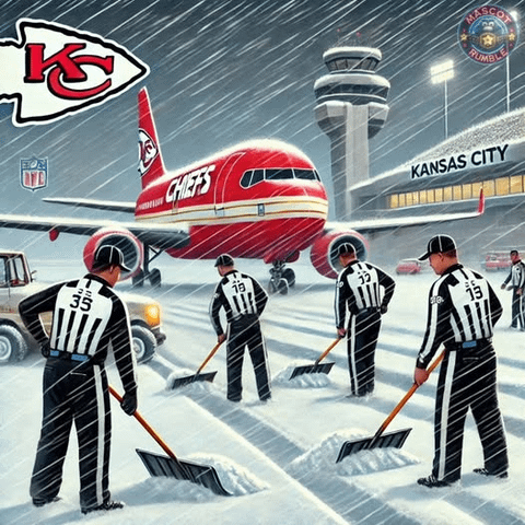 So the Chiefs are currently stranded at KCI Airport due to Ice and the De-Icing machines not working  Dont worry though, they called in some friends to help